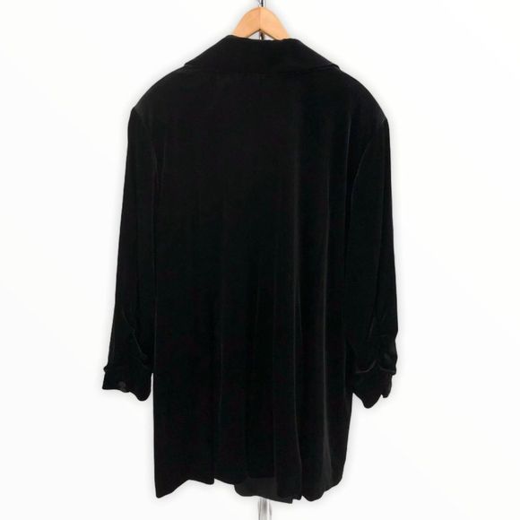 1. State Black Velvet Ruched Sleeve Blazer Dress - Picture 9 of 13